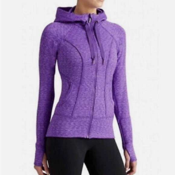 Athleta Women's Space Dye Strength Hoodie Purple Size M Casual Gym Running - Picture 1 of 9
